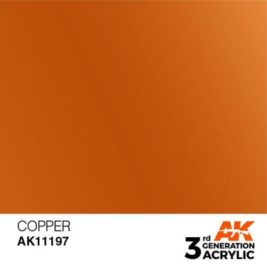 AK Interactive AK11197 Metallic Copper Acrylic Paint 17ml (3rd Generation)